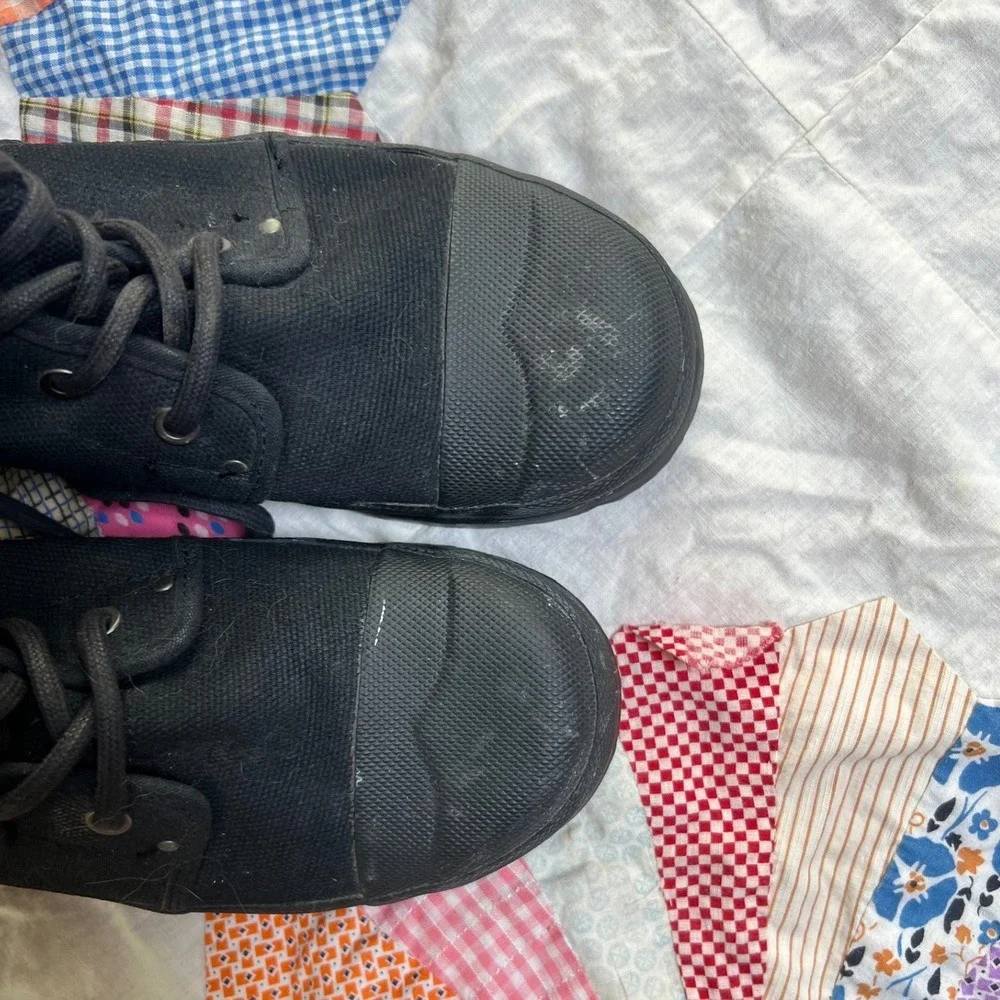 Hunter Original Canvas Commando Boots Black Lace Up Rain‎ Combat Mens 6 Womens 8